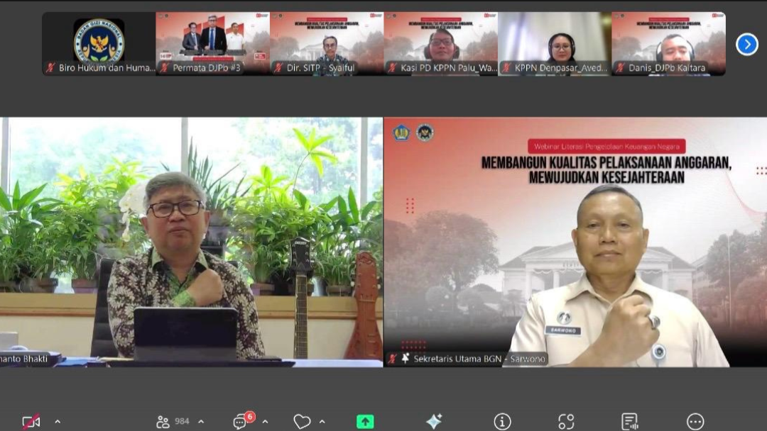 Tingkatkan Kualitas Anggaran, BGN Bangka Belitung dan Kemenkeu Selenggarakan Webinar Literasi Keuangan